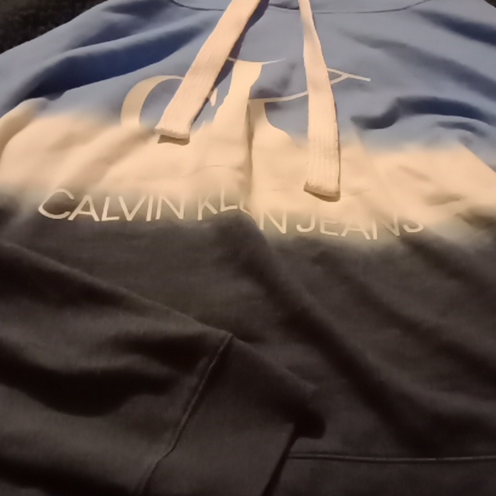 Calvin Klein Tye Dye Blue Hoodie Size L - Picture 3 of 5